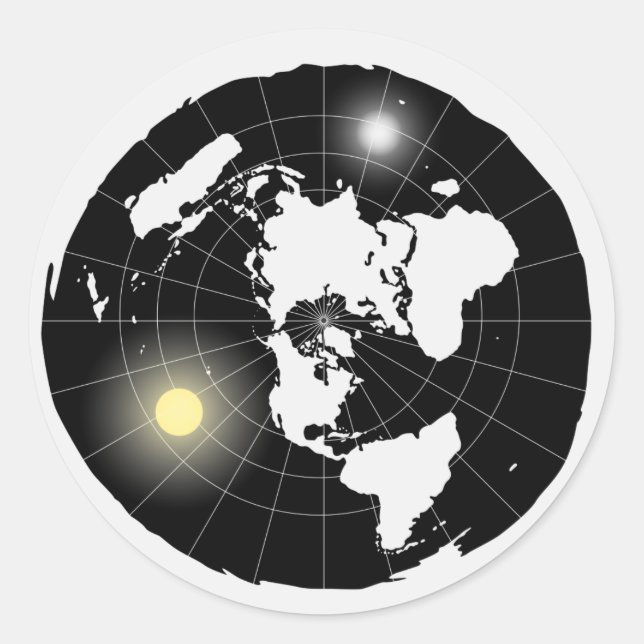 Flat Earth Design Sticker (Vorderseite)