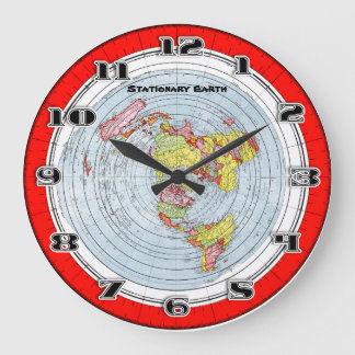 Flat Earth Gleasons Stationary Map of the World Große Wanduhr