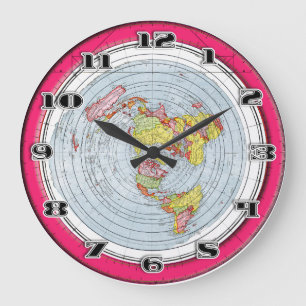 Flat Earth Gleasons Stationary Map of the World Große Wanduhr