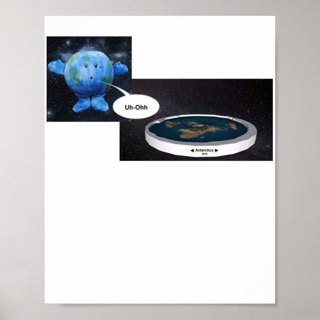 Flat Earth Heute Poster (Vorne)