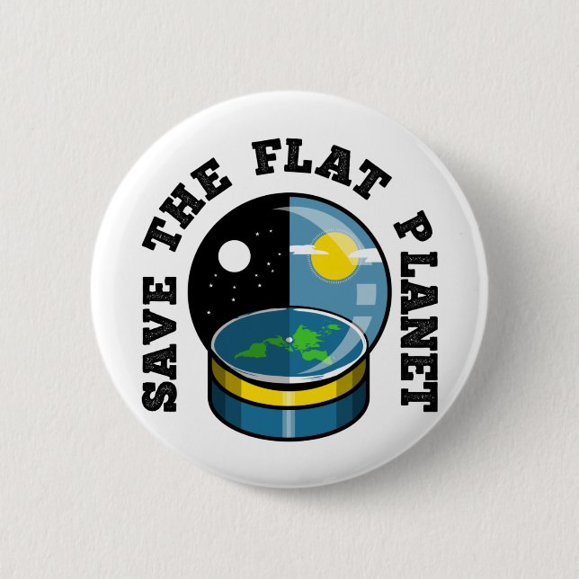 Flat earth in Snowglocke Button (Vorderseite)