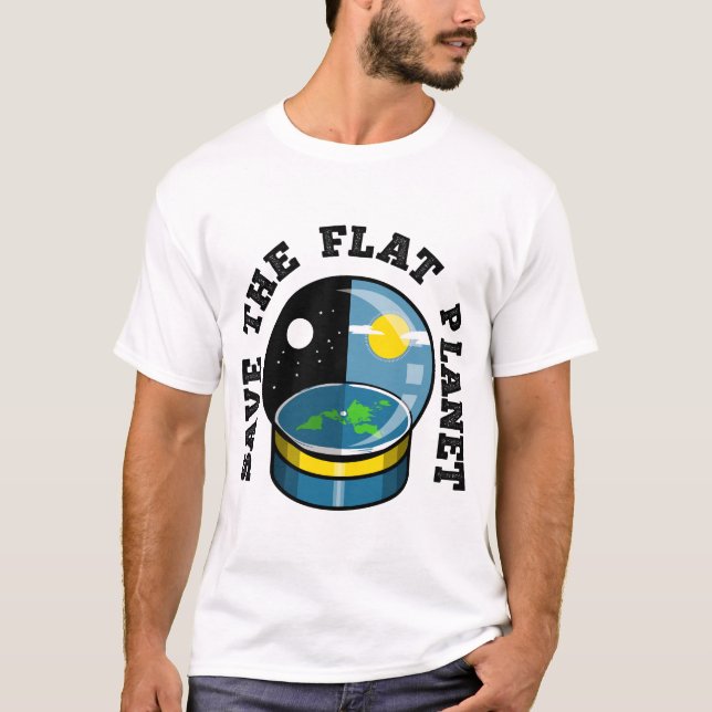 Flat earth in Snowglocke T-Shirt (Vorderseite)