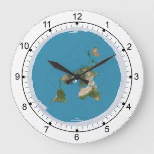 Flat Earth Large Wall Clock Große Wanduhr