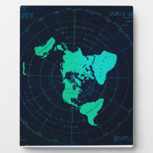 Flat Earth Map (Azimuthal äquidistant-Projektion) Fotoplatte