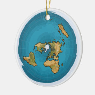 Flat Earth Map Keramikornament