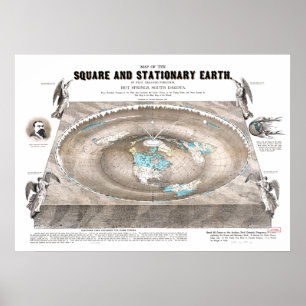 Flat Earth Map Poster