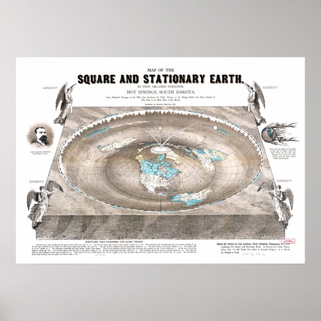 Flat Earth Map Poster (Vorne)