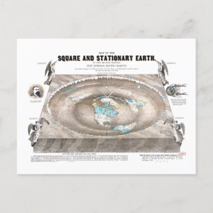 Flat Earth Map Postkarte