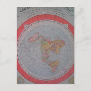 Flat Earth Map Postkarte