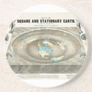 Flat Earth Map Sandstein Untersetzer