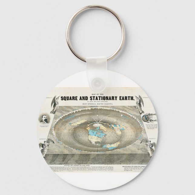 Flat Earth Map Schlüsselanhänger (Vorderseite)
