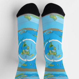 Flat Earth Map Socks - Unique Geographical Design Socken