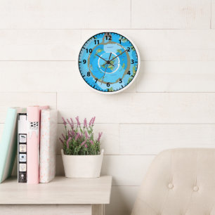 Flat Earth Map Wanduhr