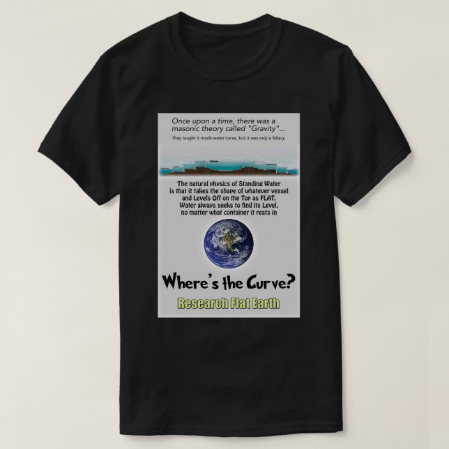 Flat Earth quotWox27s the Curvequot T-Shirt (Design vorne)