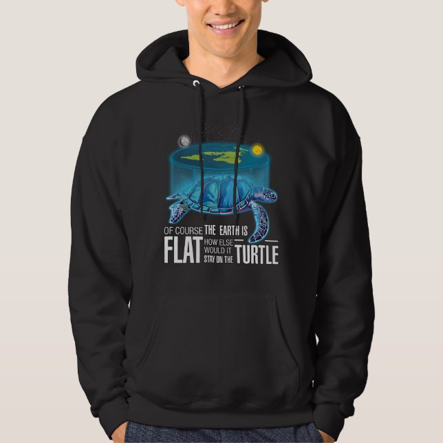 Flat-Earth-Schildkröte Hoodie (Vorderseite)