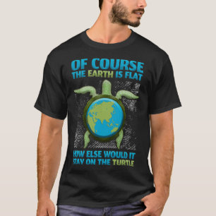 Flat Earth Society Design Turtle Elefanten 5 T-Shirt