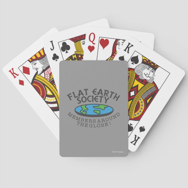 Flat Earth Society-Mitglieder auf der ganzen Welt Spielkarten (Rückseite)