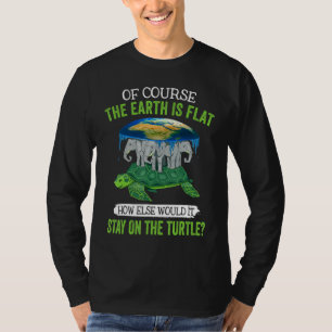 Flat Earth Society Turtle Elefanten Tierschutz T-Shirt