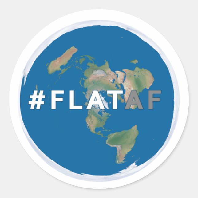Flat Earth Sticker | #flataf (Vorderseite)
