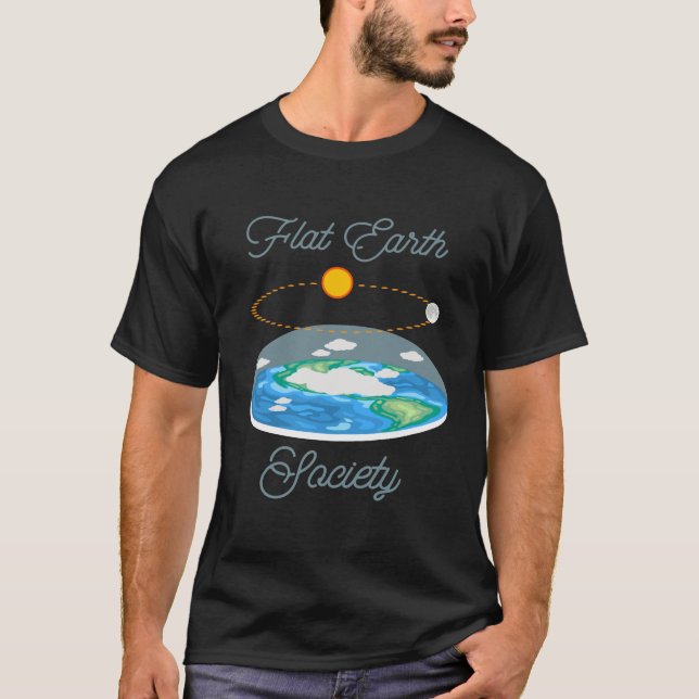 Flat Earth Sun Moon - Flat Earth Society T-Shirt (Vorderseite)