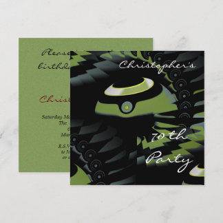Flat Green Bowls Geburtstag Einladung