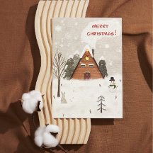 Flat Greeting Card "Cosy Christmas" handgezeichnet