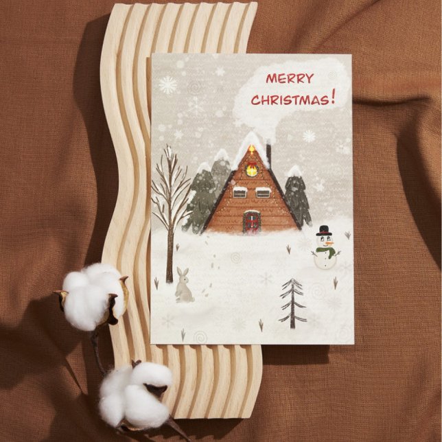 Flat Greeting Card "Cosy Christmas" handgezeichnet Karte (Von Creator hochgeladen)