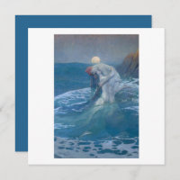FLAT GREETING CARD : DIE MERMAID : HOWARD PYLE