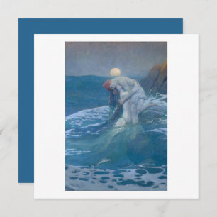 FLAT GREETING CARD : DIE MERMAID : HOWARD PYLE KARTE