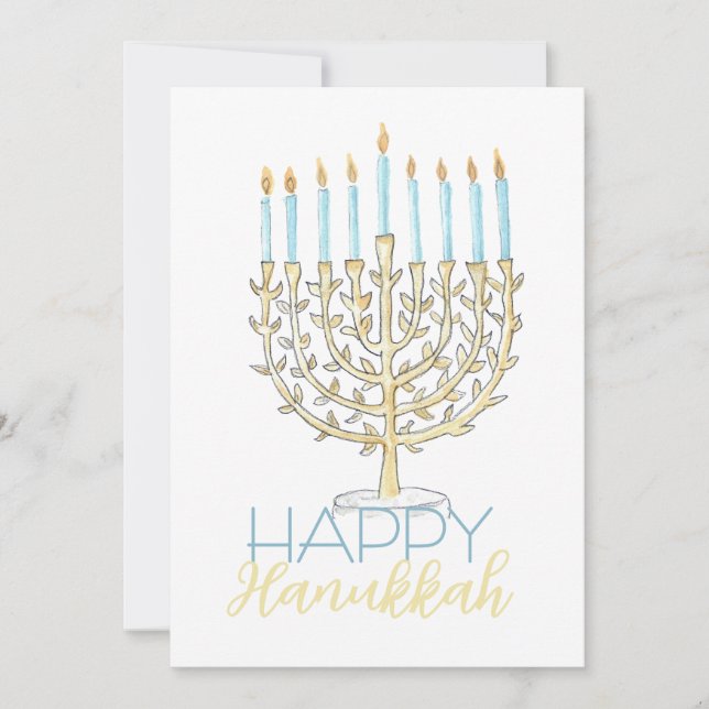 Flat Hanukkah Card Feiertagskarte (Vorderseite)