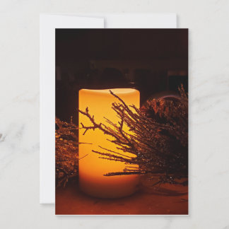 Flat Holiday Candle Card Feiertagskarte