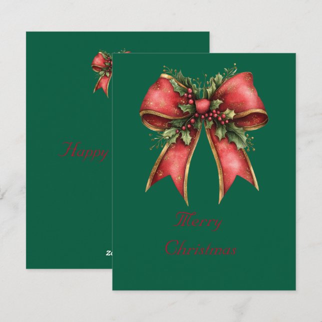 Flat Holiday Card Feiertagskarte (Vorne/Hinten)