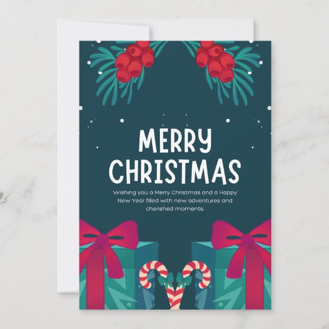 Flat Holiday Card Feiertagskarte (Vorderseite)