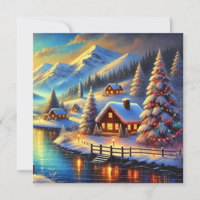 Flat Holiday Card Feiertagskarte (Vorderseite)