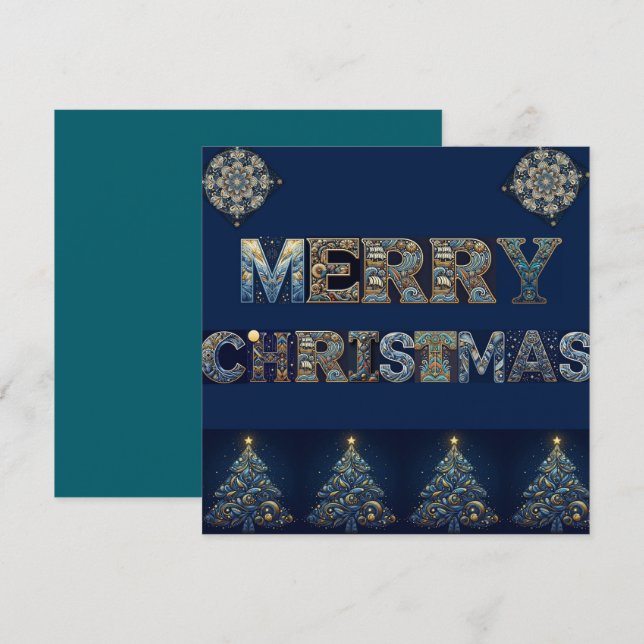 Flat Holiday Card Feiertagskarte (Vorne/Hinten)