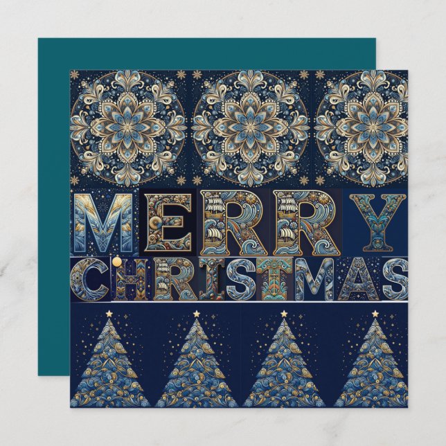 Flat Holiday Card Feiertagskarte (Vorne/Hinten)