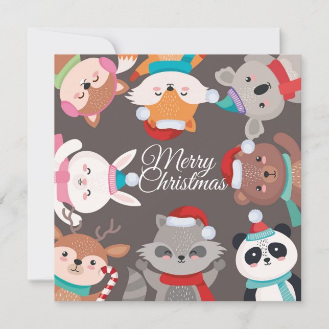 Flat Holiday Card Feiertagskarte (Vorderseite)