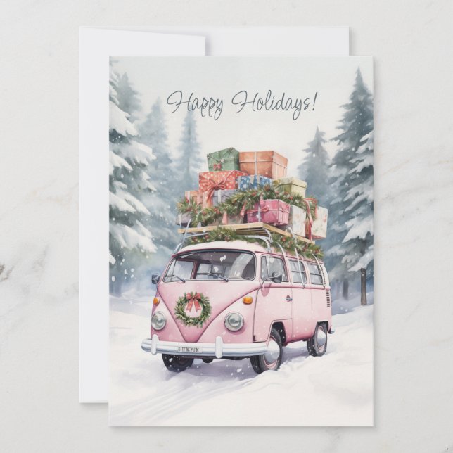 Flat Holiday Card Feiertagskarte (Vorderseite)