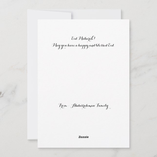 Flat Holiday Card Feiertagskarte (Rückseite)