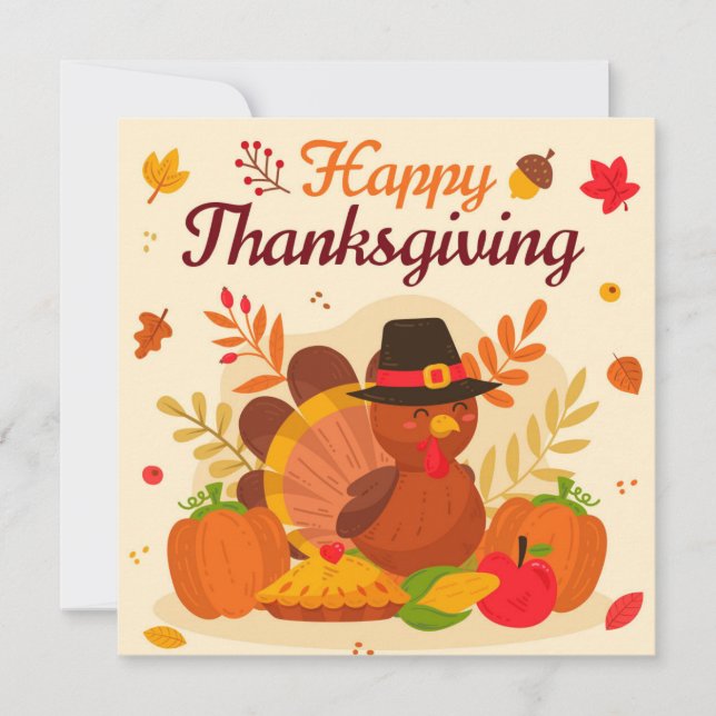 Flat Holiday Card Feiertagskarte (Vorderseite)