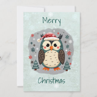 Flat Holiday Card in Scandinavian Folk Art Style Feiertagskarte