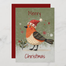 Flat Holiday Card in Scandinavian Folk Art style 