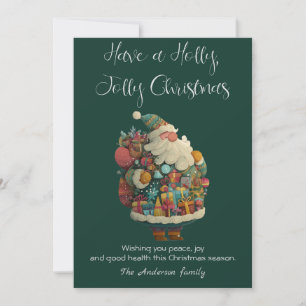 Flat Holiday Card mit Santa Feiertagskarte
