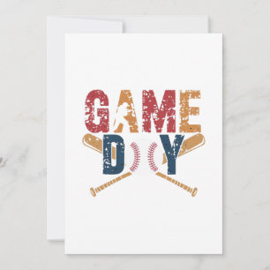 Flat Holiday CardGame Day Baseball Grafik Feiertagskarte