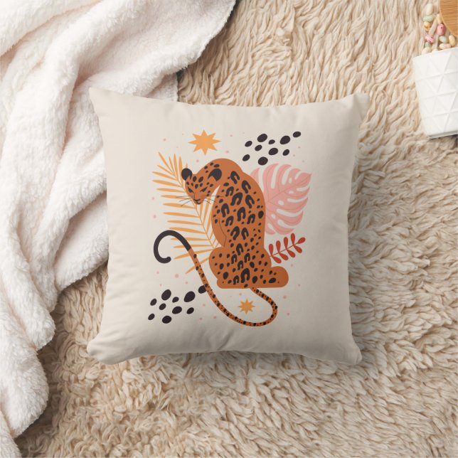 Flat Leopard Design Boho Throw Kissen (Decke)