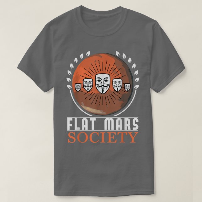 Flat Mars Society Space Astronaut Science Nasa598 T-Shirt (Design vorne)