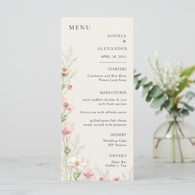 Flat Menu Minimalistisch moderne Kalligraphie, Hoc Menükarte (Stehend Vorderseite)