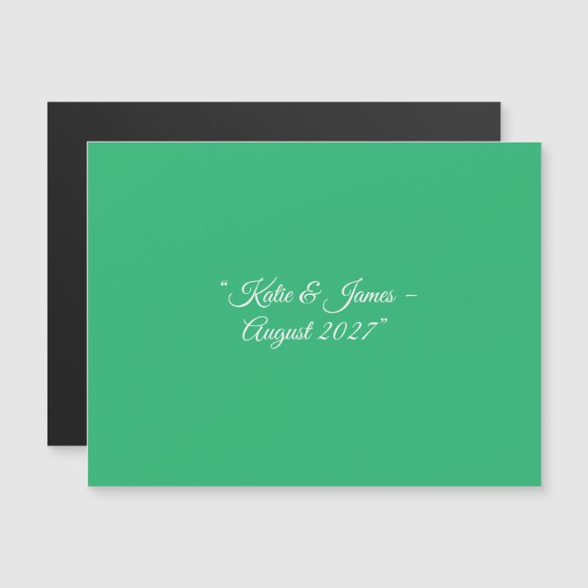 Flat Mint Green Background – Wedding Design Magneteinladung (Vorne/Hinten)