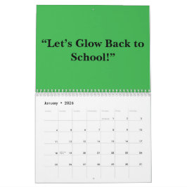 Flat Neon Green Background – School Texture Kalender