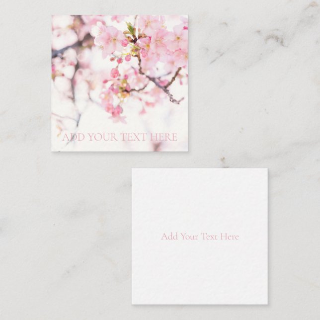 FLAT NOTE CARD : CHERRY BLOSSOM BRANCH MITTEILUNGSKARTE (Vorne/Hinten)